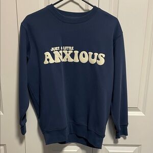 Navy Blue 'Just a Little Anxious' Sweatshirt
